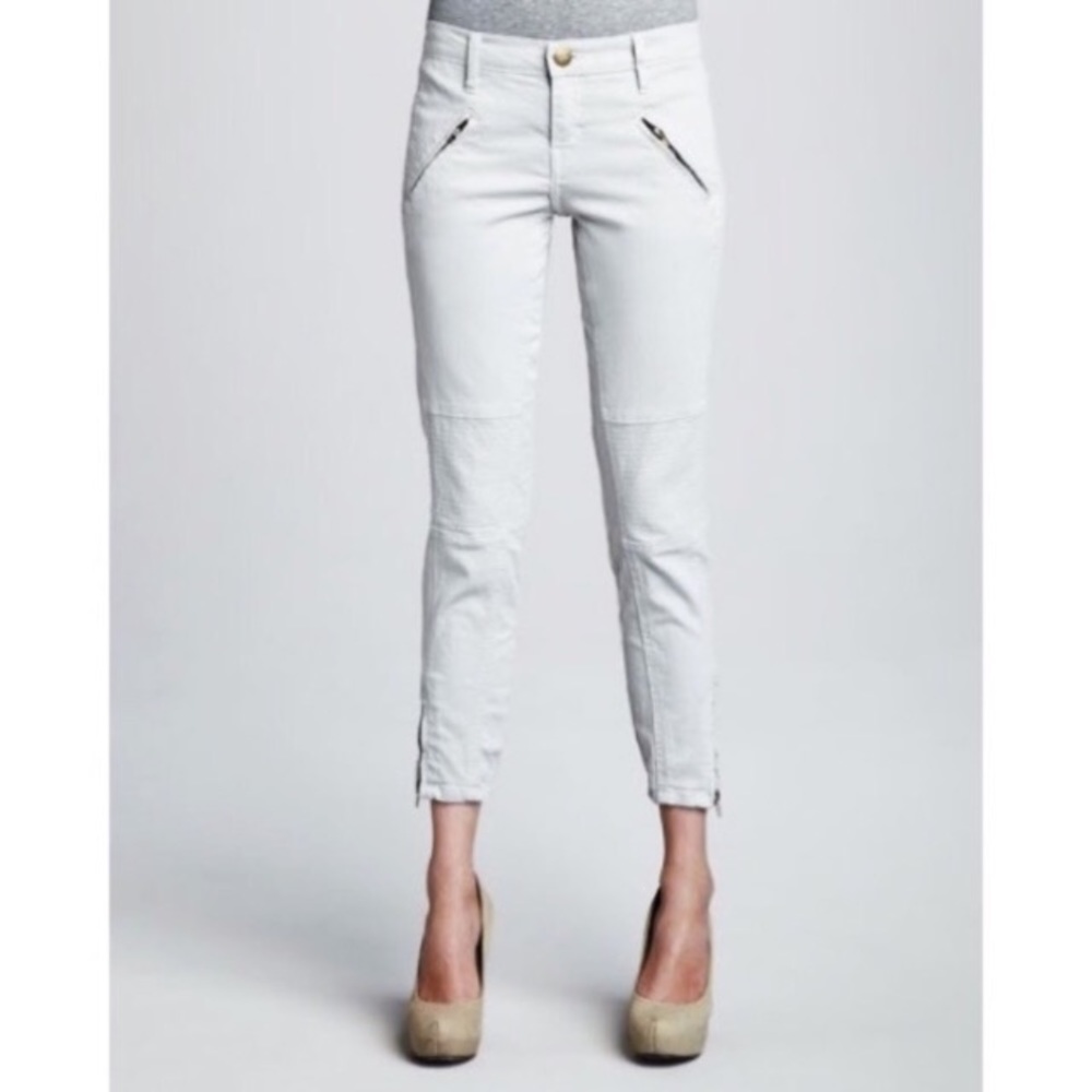 Current/Elliot Moto Stiletto Stone Gray Jeans